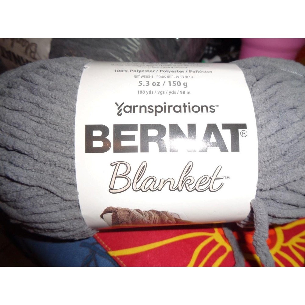 Bernat Blanket Dark Grey 1 Skein 108 yds Super Bulky